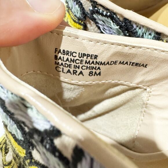 Crown Vintage Clara Floral Lace Peep-Toe Block Heel Mules Sandals Sz 8 - Picture 10 of 11